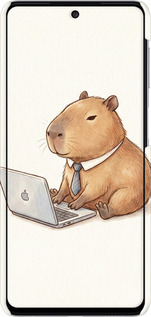 3D пластиковий матовий чехол Funny Capybara CEO Working для Samsung Galaxy M52 M526B - 6777m-2490 изображение 