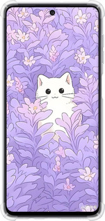Силіконовий протиударний с посиленими кутами чехол Котик в цветах для Samsung Galaxy M52 M526B - 6390sp-2490 изображение 