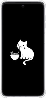 Силикон с усиленными углами чехол С милым котом на черном фоне для Samsung Galaxy M52 M526B - 6528sp-2490 изображение 