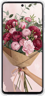 Силіконовий протиударний с посиленими кутами чехол Півонії 1 для Samsung Galaxy M52 M526B - 6705sp-2490 изображение 