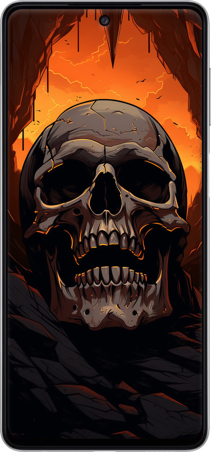 Силиконовый чехол Череп в пещере для Samsung Galaxy M52 M526B - 5959u-2490 изображение 