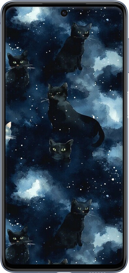 Силиконовый чехол Изображение Кошек с тёмной акварелью для Samsung Galaxy M53 M536B - 6521u-2608 изображение 