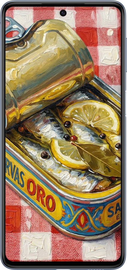 Силиконовый чехол Vintage Sardine Tin Phone для Samsung Galaxy M53 M536B - 6772u-2608 изображение 