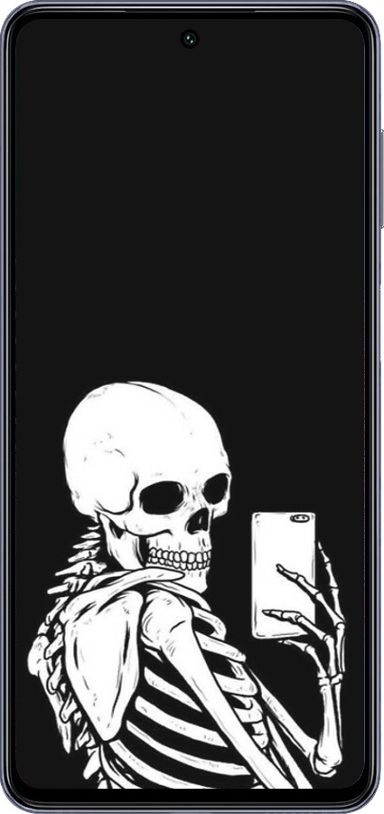 Силіконовий чехол Скелет робить Selfie для Samsung Galaxy M54 - 6535u-3039 изображение 