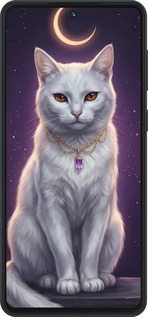 Силиконовый чехол Mystic White Cat Gothic Dark Purple Gold для Samsung Galaxy M55s - 6805u-3868 изображение 