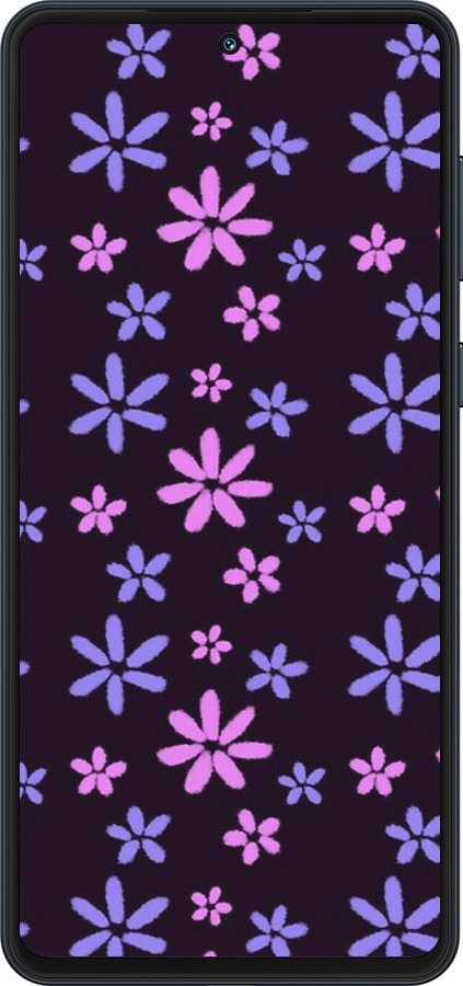 Силиконовый чехол с  цветами для Samsung Galaxy M55 - 6258u-3688 изображение 