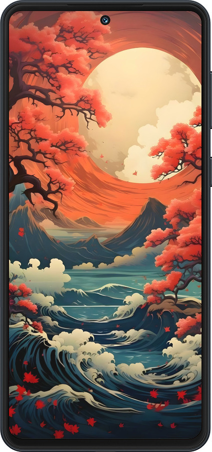 Силіконовий чехол Природа Японії для Samsung Galaxy M55 - 6327u-3688 изображение 