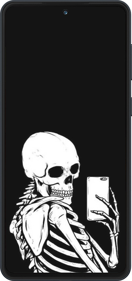 Силіконовий чехол Скелет робить Selfie для Samsung Galaxy M55s - 6535u-3868 изображение 