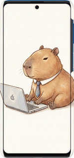 3D пластиковый матовый чехол Funny Capybara CEO Working для Samsung Galaxy M62 - 6777m-2263 изображение 