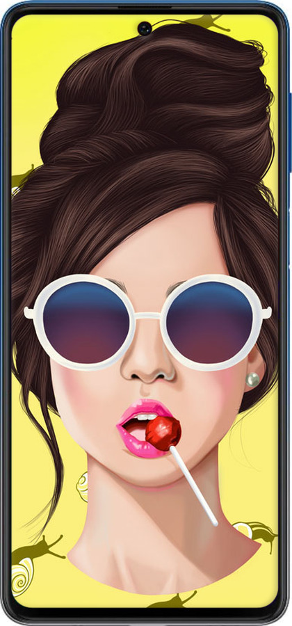 Силіконовий чехол Дівчина з чупа-чупсом для Samsung Galaxy M62 - 3979u-2263 изображение 