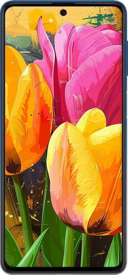 Силіконовий чехол Намальовані тюльпани для Samsung Galaxy M62 - 5990u-2263 изображение 