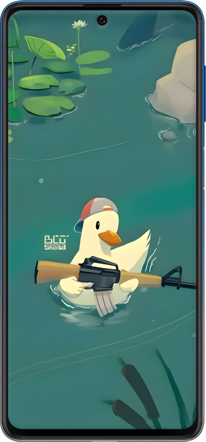 Силіконовий чехол Каченя з автоматом для Samsung Galaxy M62 - 6356u-2263 изображение 