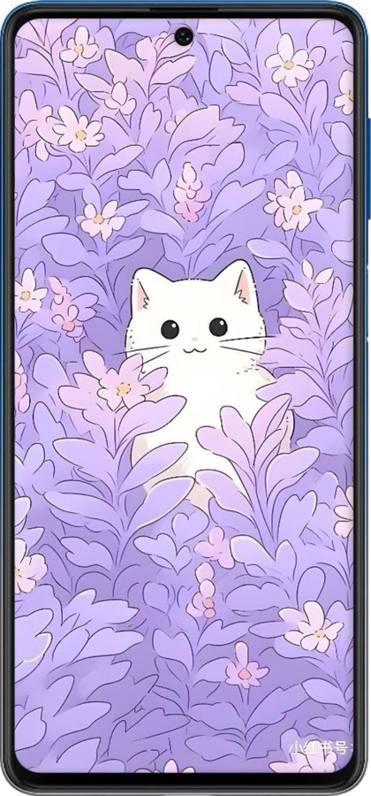 Силіконовий чехол Котик в цветах для Samsung Galaxy M62 - 6390u-2263 изображение 