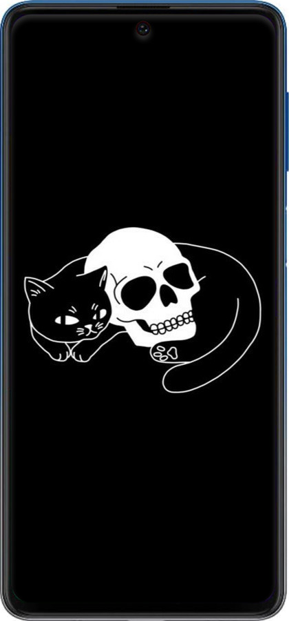 Силіконовий чехол Із зображенням кота та черепа для Samsung Galaxy M62 - 6491u-2263 изображение 