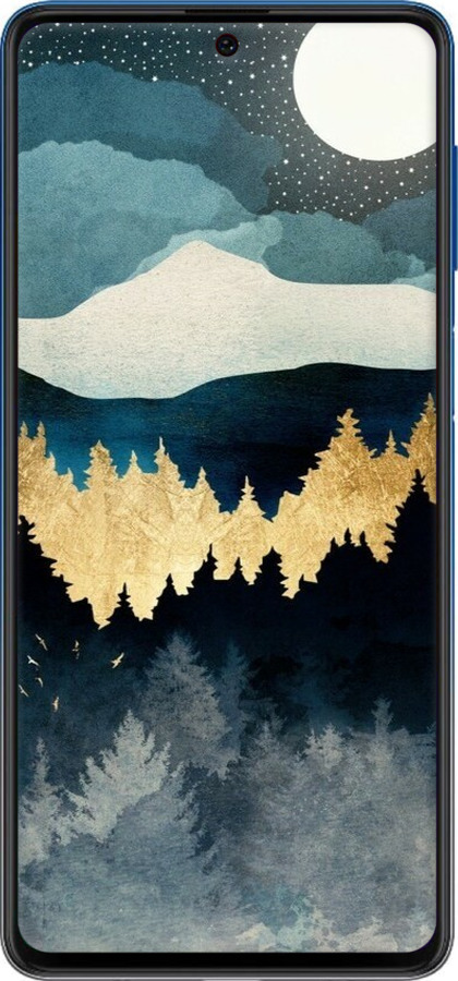 Силіконовий чехол Нічний краєвид з лісом та горами для Samsung Galaxy M62 - 6493u-2263 изображение 