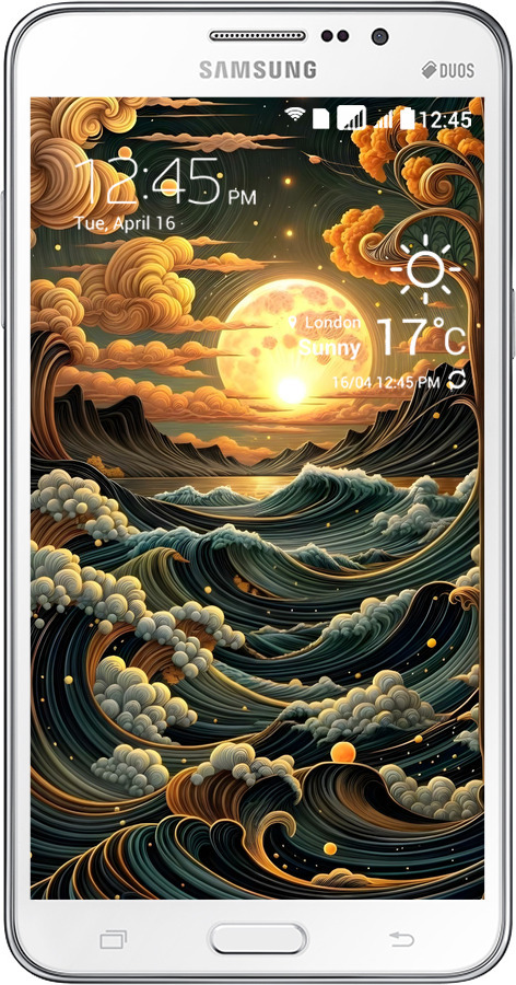 Силиконовый чехол Арт волны для Samsung Galaxy Mega 2 Duos G750 - 6332u-327 изображение 