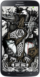 Силиконовый чехол Тату Викинг для Samsung Galaxy Mega 6.3 i9200 - 4098u-167 изображение 