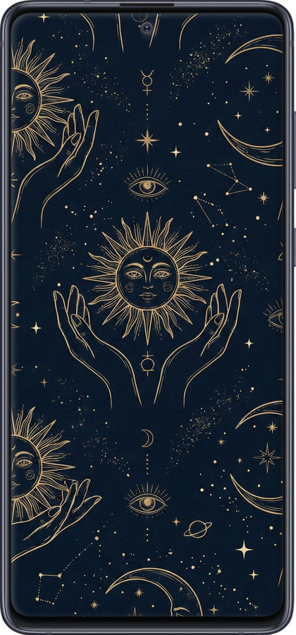 2D пластиковый чехол Celestial Harmony: Sun & Moon Gold Mystic Pattern для Samsung Galaxy Note 10 Lite - 6778t-1872 изображение 
