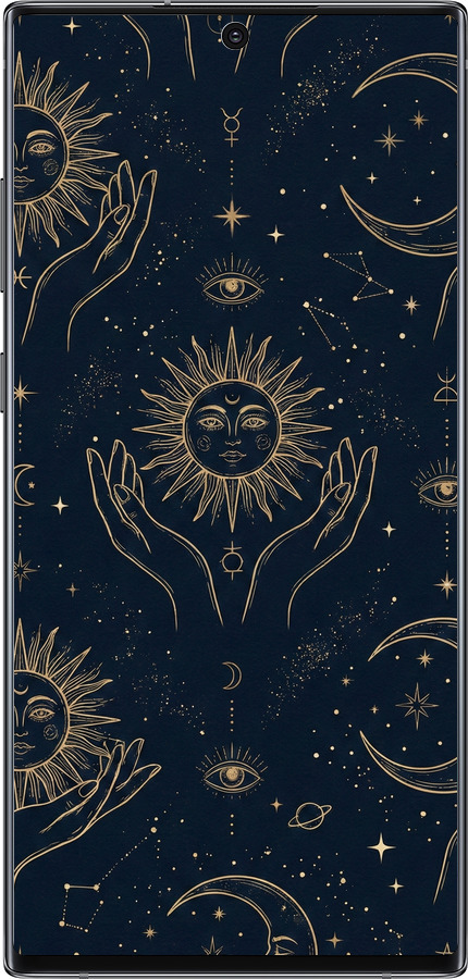 TPU чехол Celestial Harmony: Sun & Moon Gold Mystic Pattern для Samsung Galaxy Note 10 Plus - 6778b-1756 изображение 