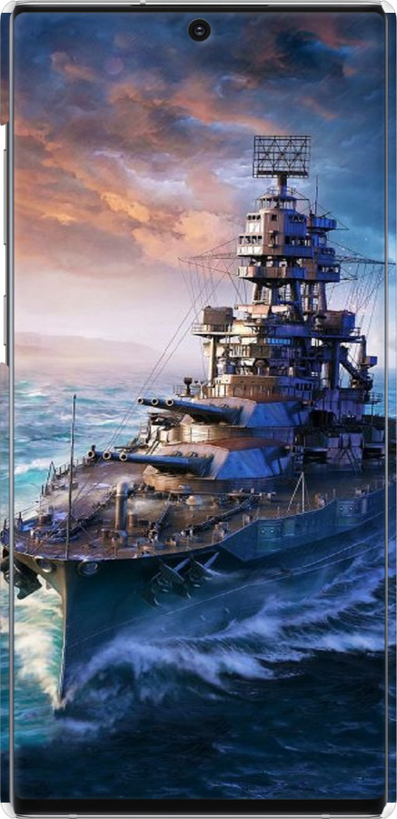 3D пластиковый матовый чехол Военный корабль, world of tanks, wargaming для Samsung Galaxy Note 10 Plus - 6461m-1756 изображение 