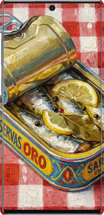 3D пластиковый матовый чехол Vintage Sardine Tin Phone для Samsung Galaxy Note 10 Plus - 6772m-1756 изображение 