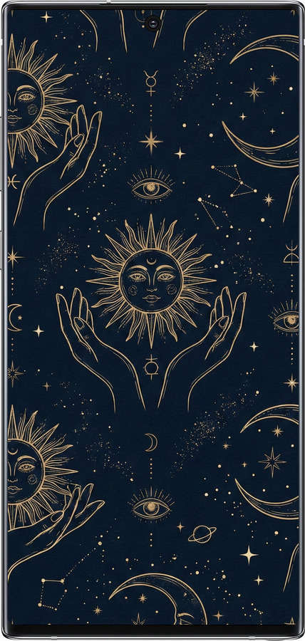 TPU чехол Celestial Harmony: Sun & Moon Gold Mystic Pattern для Samsung Galaxy Note 10 - 6778b-1718 изображение 