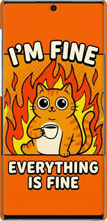 3D пластиковый матовый чехол Funny Cat для Samsung Galaxy Note 10 - 6786m-1718 изображение 