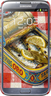 3D пластиковый матовый чехол Vintage Sardine Tin Phone для Samsung Galaxy Note 2 N7100 - 6772m-17 изображение 