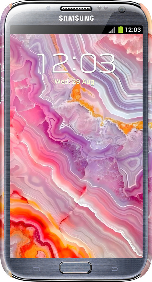 3D пластиковый матовый чехол Мрамор 2 для Samsung Galaxy Note 2 N7100 - 6307m-17 изображение 