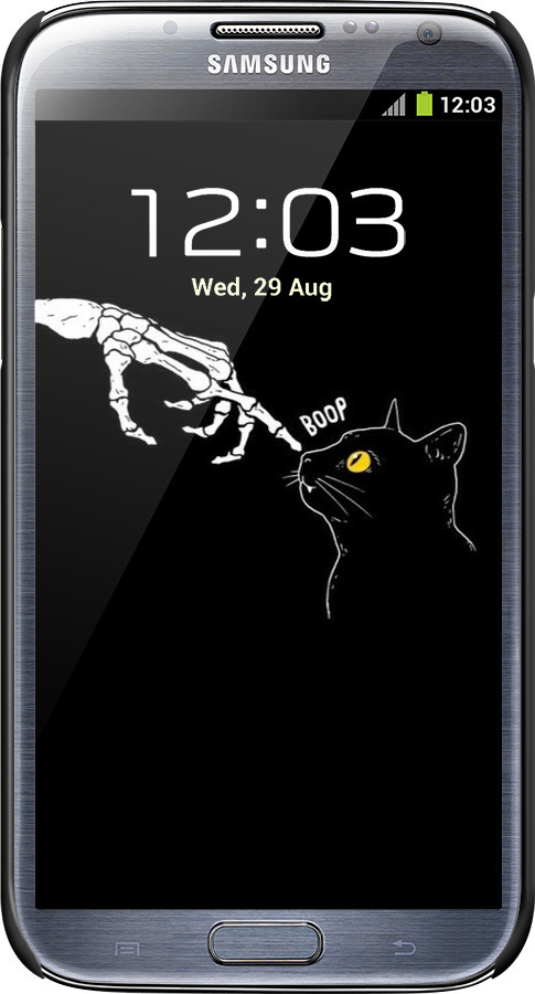 3D пластиковый матовый чехол Кошка для Samsung Galaxy Note 2 N7100 - 6505m-17 изображение 