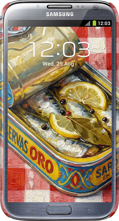 3D пластиковый матовый чехол Vintage Sardine Tin Phone для Samsung Galaxy Note 2 N7100 - 6772m-17 изображение 