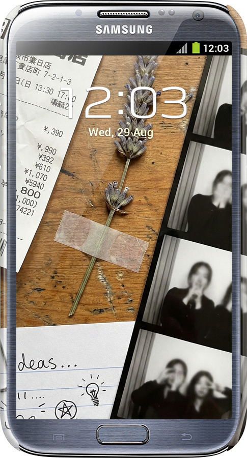 3D пластиковый матовый чехол Aesthetic Scrapbook Collage для Samsung Galaxy Note 2 N7100 - 6773m-17 изображение 