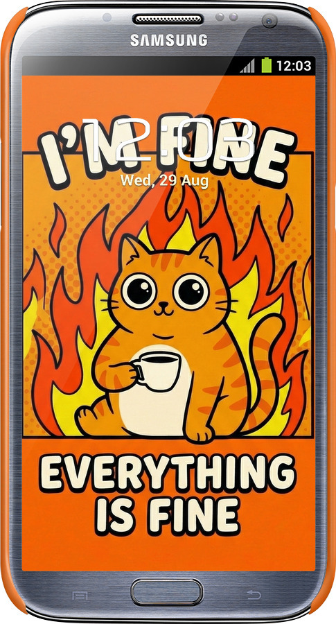 3D пластиковый матовый чехол Funny Cat для Samsung Galaxy Note 2 N7100 - 6786m-17 изображение 