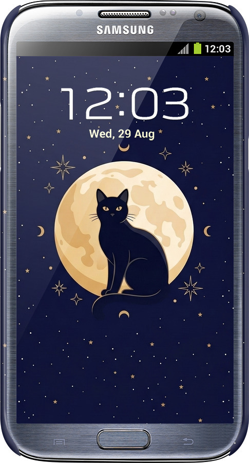 3D пластиковый матовый чехол Cute Cat Celestial/Witchy для Samsung Galaxy Note 2 N7100 - 6787m-17 изображение 