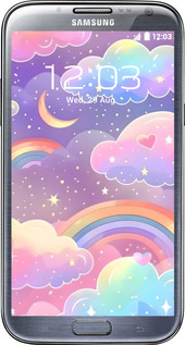 2D пластиковый чехол Облака и радуга для Samsung Galaxy Note 2 N7100 - 6312t-17 изображение 