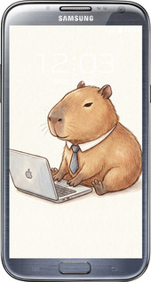 2D пластиковый чехол Funny Capybara CEO Working для Samsung Galaxy Note 2 N7100 - 6777t-17 изображение 