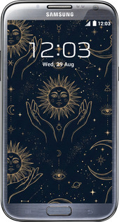 2D пластиковый чехол Celestial Harmony: Sun & Moon Gold Mystic Pattern для Samsung Galaxy Note 2 N7100 - 6778t-17 изображение 