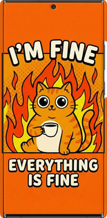 3D пластиковий матовий чехол Funny Cat для Samsung Galaxy Note 20 Ultra - 6786m-2051 изображение 