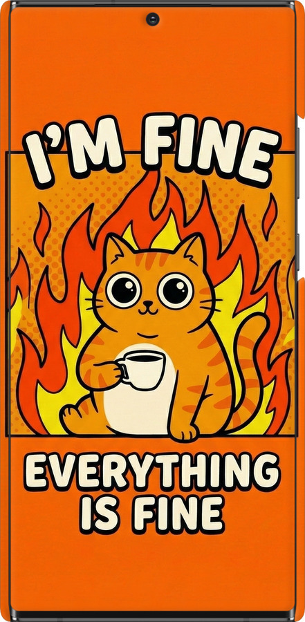 3D пластиковий матовий чехол Funny Cat для Samsung Galaxy Note 20 Ultra - 6786m-2051 изображение 