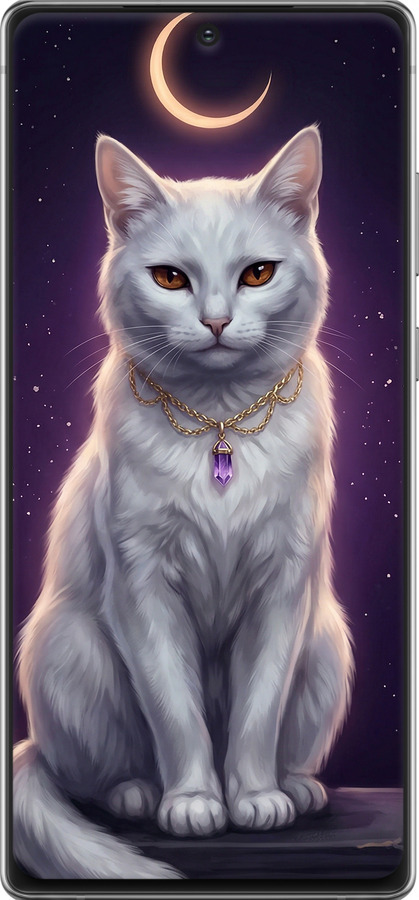 TPU чехол Mystic White Cat Gothic Dark Purple Gold для Samsung Galaxy Note 20 - 6805b-2036 изображение 