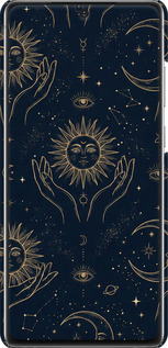 3D пластиковий матовий чехол Celestial Harmony: Sun & Moon Gold Mystic Pattern для Samsung Galaxy Note 20 - 6778m-2036 изображение 
