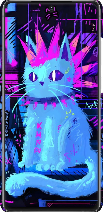 3D пластиковий матовий чехол Кіт панк для Samsung Galaxy Note 20 - 6311m-2036 изображение 