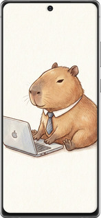 2D пластиковый чехол Funny Capybara CEO Working для Samsung Galaxy Note 20 - 6777t-2036 изображение 