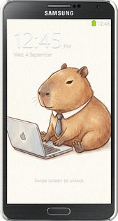 3D пластиковый глянцевый чехол Funny Capybara CEO Working для Samsung Galaxy Note 3 N9000 - 6777c-29 изображение 