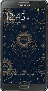 3D пластиковий глянцевий чехол Celestial Harmony: Sun & Moon Gold Mystic Pattern для Samsung Galaxy Note 3 N9000 - 6778c-29 изображение 