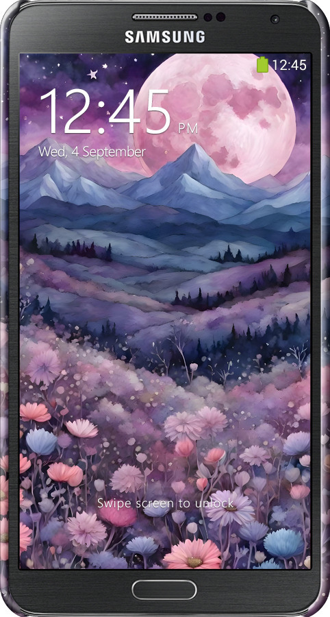 3D пластиковий глянцевий чехол Ніч місяць арт для Samsung Galaxy Note 3 N9000 - 6319c-29 изображение 