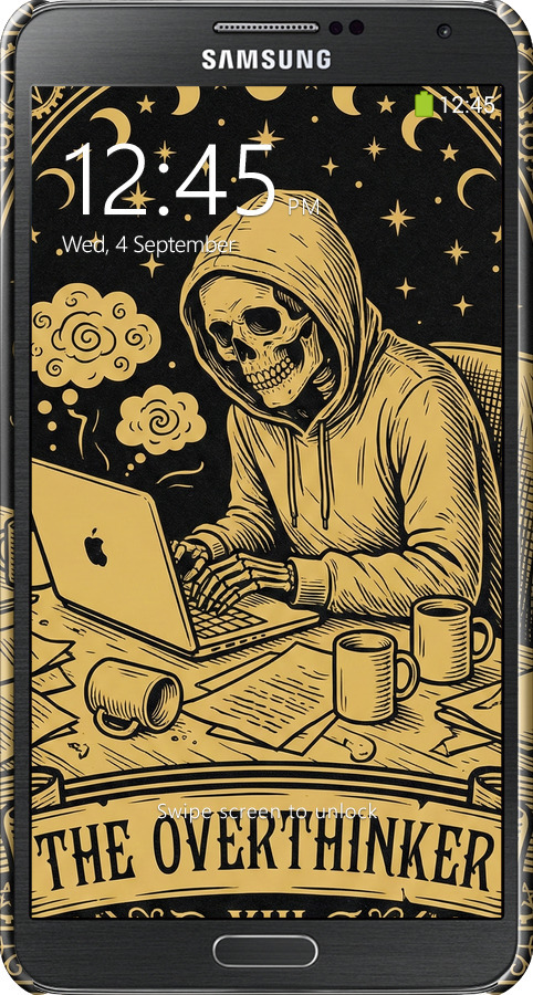 3D пластиковый глянцевый чехол The Overthinker для Samsung Galaxy Note 3 N9000 - 6774c-29 изображение 