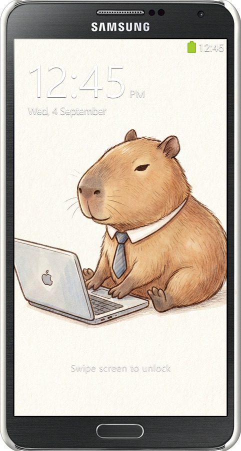 3D пластиковый глянцевый чехол Funny Capybara CEO Working для Samsung Galaxy Note 3 N9000 - 6777c-29 изображение 