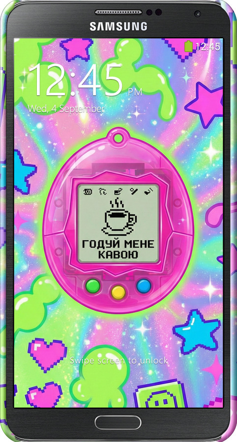 3D пластиковый глянцевый чехол Y2K Aesthetic Retro Pet: Годуй мене кавою для Samsung Galaxy Note 3 N9000 - 6784c-29 изображение 