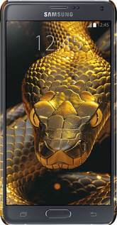 3D пластиковий матовий чехол Golden snake для Samsung Galaxy Note 4 N910H - 6072m-64 изображение 